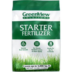GreenView Solutions Starter Fertilizer, Lawn Fertilizer, 16 lb Bag (EXP 02/18/27)