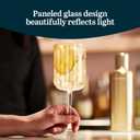 Libbey Paneled Stemmed Wine Glasses Set of 4, 13.5 Oz Fine Ribbed Line Clear Glasses, All Purpose Glasses for Wine, Cocktails and Spritzers