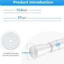 6PCS Small Tension Curtain Rod 16 to 26 Inch,White Short Curtain Rods No Drilling,Loaded Expandable Spring Curtain Rods for Windows Kitchen,Closet,Cupboard,Door,Bookshelf