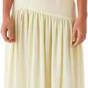 Women Tube Top Dress Tiger Stripe Mesh Patchwork Maxi Dress Strapless Sexy High Slit Long Dresses Party Clubwear (Small, Light Yellow)