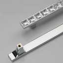 4 Pack Crystal Glass Rhinestone Cabinet Pulls Knobs Handles,Modern Decorated Shiny Dresser Drawer Konbs Pulls Handles for Cupboard Wardrobe Dresser Doors (4 Pack, 5" Hole Centers)
