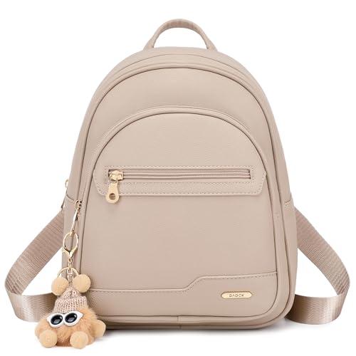 BAGOK Mini Leather Backpack Purse for Women, Small Backpack Purse with Cartoon Charm, Cute Fashion Bag for Girls & Teens