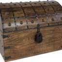 Nautical Cove Handmade Pirate Treasure Chest for Kids Prizes & Classroom with Lock and Skeleton Keys Lockable Wooden Storage Chest Box, Pirate Decor, Decorative Wooden Box - XXX-Large 21x15.75x15.75