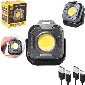KunHe 2 Pack Mini 500 Lumens 1200 MAh Magnetic Led Work Light Rechargeable for Car Repairing Emergency Light Mens Gifts for Husband Dad Birthday Gifts for Men