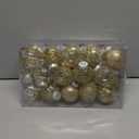 Clear Christmas Ball Ornaments, 30ct 2.36" Gold Shatterproof Xmas Ball Decorations Set Decorative Hanging Ornaments for Christmas Tree Home Office Decor Gift for Christmas Party Wedding