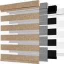 Cordless Zebra Blinds for Windows -Customizable Dual Layer Light Control Zebra Shades, Light Filtering & Blackout Window Blinds, Easy Install Zebra Blind for Home, Brown, 34" W x 72" H