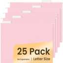 SUNEE 25 Pack Hanging File Folders, Pink Folders, Hanging File Folders Letter Size with 1/5-cut Tabs, Stay Organized for Your Home and Office Bulk File and Documents