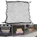 Car Trunk Nets Elastic Strong Nylon Cargo Luggage Storage Organizer Net Mesh with Hooks for Car Van Pickup SUV MPV