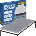Greaton, Premium 38mm Split Wood Bunkie Board Twin Size Bed - 2-Piece Under Mattress Support Board, Fully Assembled, Fabric Ventilation Cover - Replaces Wooden Slats or Box Spring for Bed Frames (Grey)