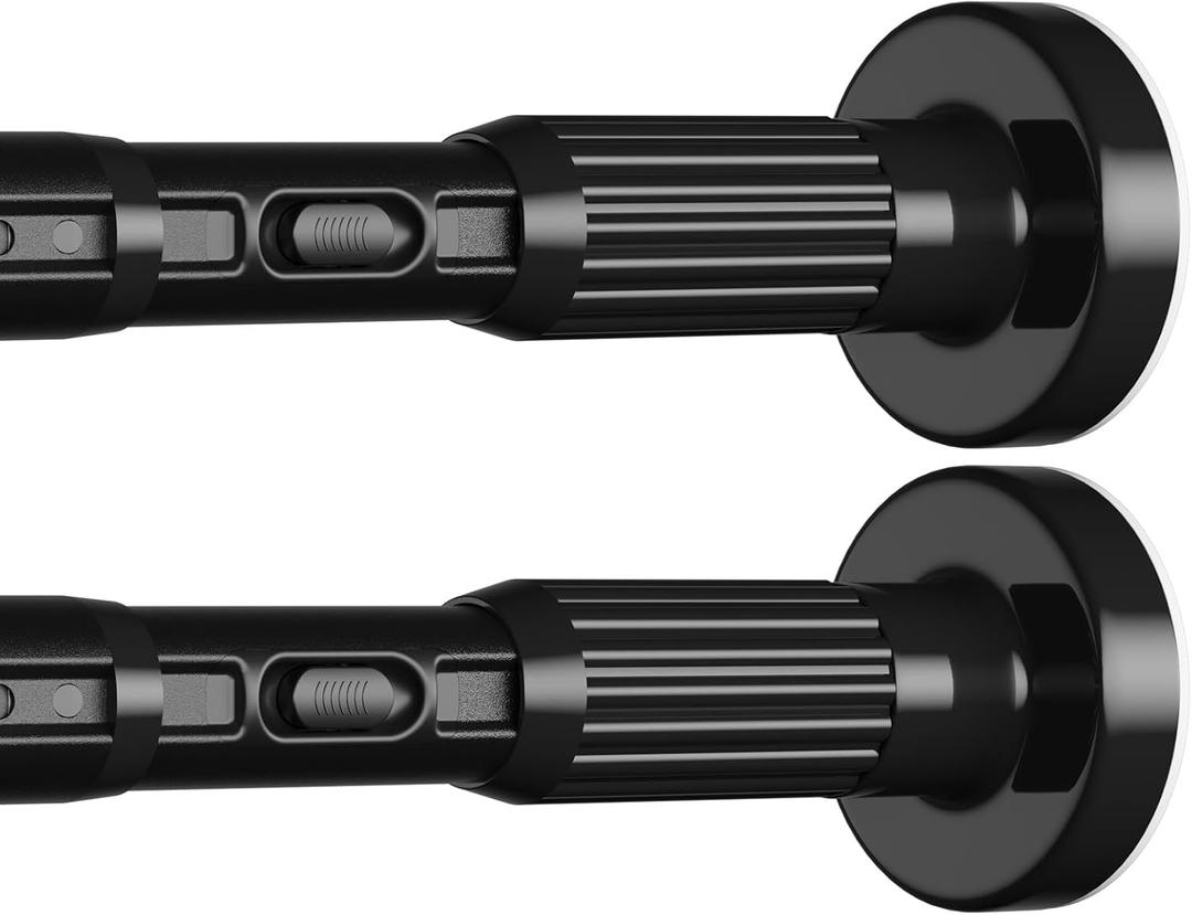 Black Tension Curtain Rod 41-118 Inch Outdoor Curtain Rod No Drilling 1pcs