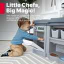 Step2 Fun with Friends Kids Kitchen Playset, Indoor/Outdoor Kitchenette with Lights & Sounds, Durable Plastic, 25-Piece Toy Accessories, Toddlers 2+ Years, Gray, 40.88" H x 35.75" W x 12.5" D