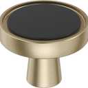 Amerock BP36857FBBBZ | Mergence 1-3/8 inch (35mm) Diameter Matte Black/Golden Champagne Cabinet Knob | Kitchen Cabinet Hardware | Furniture Hardware | Drawer Handle