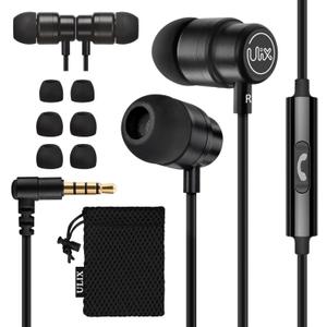 UliX Rider Wired Earbuds in-Ear Headphones, Earphones with Microphone,  Anti-Tangle Cable, Ear Buds for iPhone, iPad, Samsung, School Students, Kids, Women, Small Ears