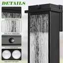 20" Extra Large Dusk to Dawn LED Outdoor Light 2 Packs, Black Modern Exterior Lighting Fixtures, Outside Porch Lights Wall Mount, Mid-Century Wall Lantern with Rippled Glass Patio Sconce Lamp