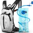 Nepest Hydration Pack Backpack for Women & Men, Lightweight Water Backpack with 2L Water Bladder for Hiking Cycling Running Biking (Holographic - Silvery)