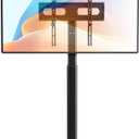 Black Mobile TV Stand for 27-65LED LCD OLED Flat Curved Screen Outdoor TVs Height Adjustable Floor TV Cart Max VESA 400x400mm,Holds Up to 88lbs