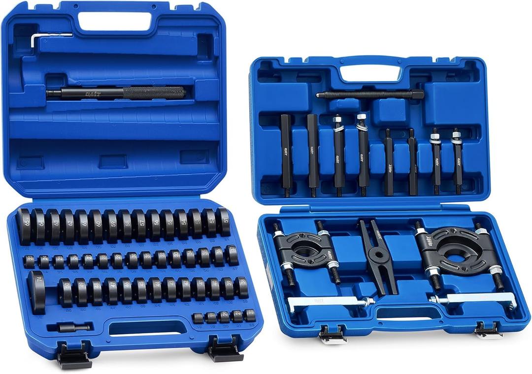 Orion Motor Tech 2 in 1 Bushing Driver Tool & Bearing Press Kit, Complete Bushing & Bearing Service Kit with 2" and 3" Jaws, 5 Ton Capacity Bearing Separator, Heavy Duty Wheel Bearing Puller Tool Set