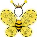 Funcredible Light up Bee Wings and Antenna Headband - Bumblebee Costume Outfit - Honey Bee Accessories for Kids and Adults