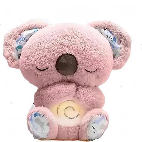 Anxiety Relief Stuffed Animals Koala, Breathing Stuffed Animal with Soothing Music & Light, Anxiety Toys Plush for Sleep, Calming Koala Breathing Toy for Kids Adults (Pink)