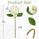 DILATATA Large Real Touch Hydrangea Artificial Flowers with Stems, 8" Full Bloom Fresh Touch Faux Hydrangea Bouquet for Vase Decor, Wedding Centerpieces, Home Table Arrangement 25.5 White Hydrangeas