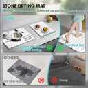 Dish Drying Mat Stone Bath Mat Diatomaceous Earth Stone Drying Mat For Kitchen Counter Sink Bath Mat Quick Dry Non Slip Foldable Dish Drying Rack Mat Large(24"16" White)