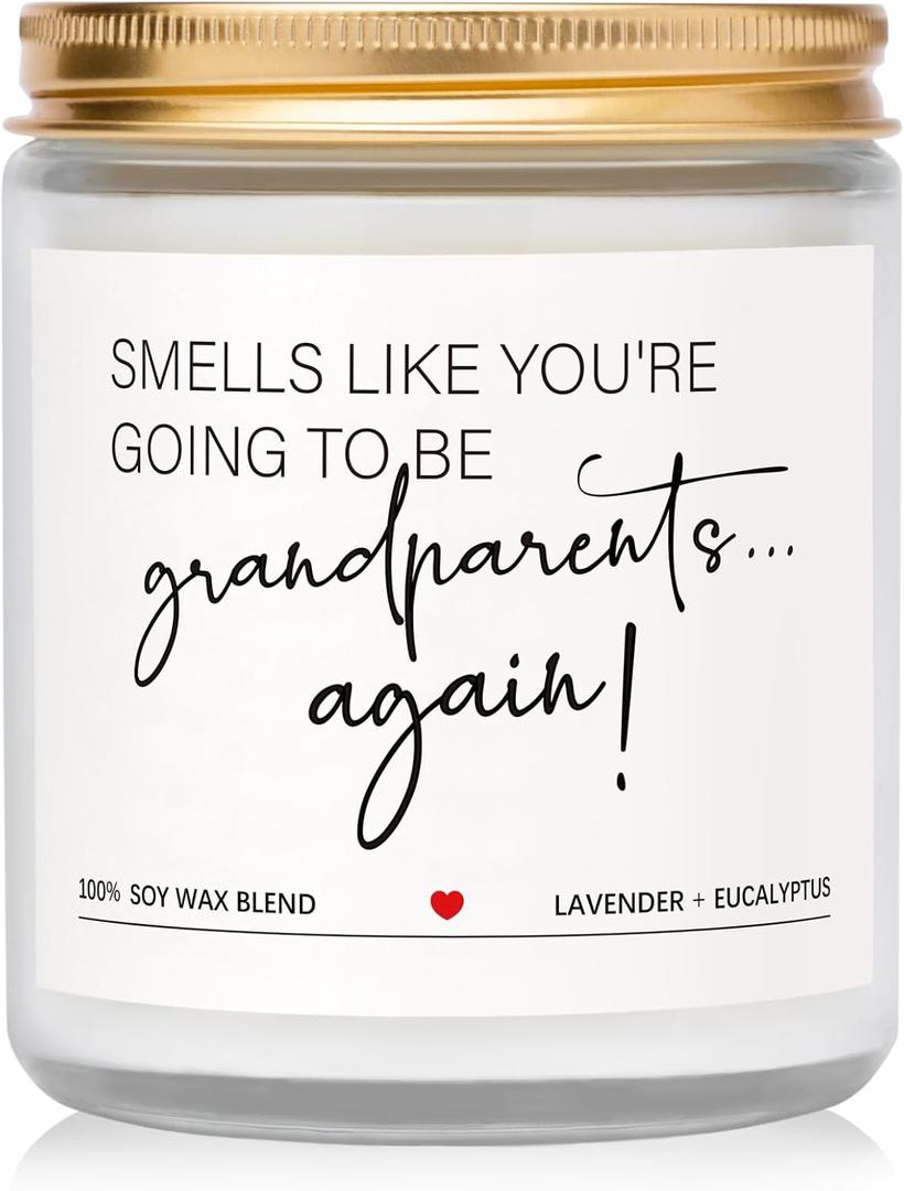 Pregnancy Announcement Gifts for Grandparents, Baby Announcements Ideas - Lavender Scented Candles, Pregnancy Reveal, You're Going to Be Grandparents Again Baby Announcement