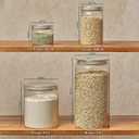 Pyrex 4-Pack Glass Canister Set - Dry Food Storage Containers with Glass Lids for Kitchen and Pantry Organization