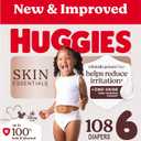 Huggies Size 6 Diapers, Skin Essentials Baby Diapers, Size 6 (35+ lbs), 108 Count (2 Packs of 54)