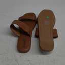 katliu Women's Flat Sandals Two Strap Slide Sandals Open Toe 10, Brown 