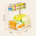 2-Tier Under Sink Organizers Sliding Pull-Out Cabinet Storage Shelf, Metal Drawer for Kitchen, Bathroom Pantry Closet Organization Rack Rust-Resistant Heavy-Duty (White)