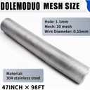 304 Stainless Steel Window Screen Mesh Roll, 47 inch x 98 ft Window Screen Mesh, Stainless Steel Wire Mesh Screen for Door Porch Patio