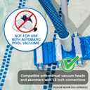 Poolmaster Manual Pool Vacuum Hose, 30 Ft x 1-1/2 for Inground & Above Ground Pools, Not for Automatic Cleaners, Kink-Free, Heavy Duty Pool Cleaner Hose with Swivel Cuff Made in USA
