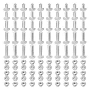 50Pcs M8x16/20/25/30/35mmThread T-Slot Drop-in Stud Sliding Screw Bolt with Flange Nut Set, Heavy Duty Hammer Head Bolt T Shape Screws for European Standard 40 Series Aluminum Profile