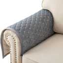 Eismodra Armrest Covers,Couch Cover,Sofa Cover,Backrest Covers,Anti-Slip Armchair Slipcovers for Dogs Cats Pet Loveseat Recliner Leather L Shaped,Light Gray 28 x 28 Inches (Only 1 Piece)