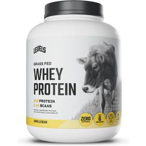 Levels Grass Fed Whey Protein Powder, No Artificials, 24G of Protein, Vanilla Bean, 5LB (BBD 03/25/28)