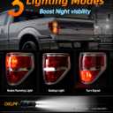 OKLPF Rear Brake Tail Lights Compatible With 2009 2010 2011 2012 2013 2014 Ford F150 F-150,Replace Silver Taillights Assembly Red Chrome Tail Lights,Not Included Bulbs,Driver and Passenger Side