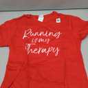 Running is my Therapy Shirt Funny Cute Runner Shirt Run Tee T-Shirt (Small, Red)