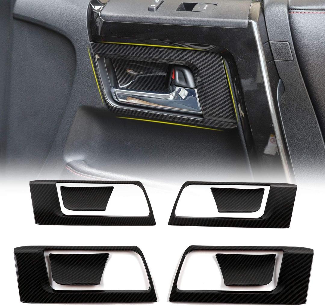 Voodonala for 4runner Inner Door Bowl Decoration Trim fit Toyota 4runner SUV 2010-2019(Carbon Fiber Grain)