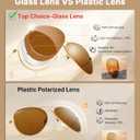 Pro Acme Classic Aviator Sunglasses for Women & Men Glass Lens Metal Frame UV400 Driver Sunglasses