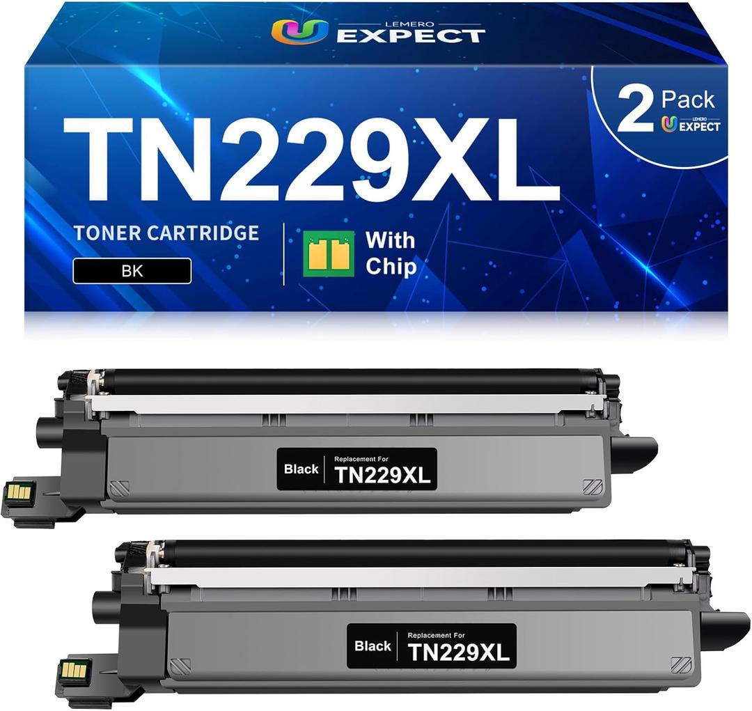 TN229XL TN229 Black High Yield Toner Cartridges Compatible Replacement for Brother TN229XL TN229 TN229XLBK Toner for HL-L3280CDW MFC-L3780CDW MFC-L3720DW HL-L3300CDW HL-L3220CDW Printer, 2 Pack