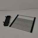 Black Expandable Roll Up Dish Drying Rack Up to 22.8''with 2 Storage Baskets,Over The Sink Kitchen Rolling up Dish Drainer Drying Rack , Foldable,Rollable,for Kitchen Dishes(Expandable Width Size)