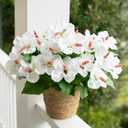 HyeFlora Artificial Hibiscus Flowers for Outdoors Faux Plant Spring Decor, 4 Bundles Fake Tropical Flowers UV Resistant Realistic Outdoor Silk Flower for Outside Planter Porch Patio Garden Window Home