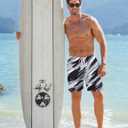 Goodstoworld Men's Funny Swim Trunks with Compression Liner 2 in 1 Quick-Dry 9" Stretch Shorts with Three Pockets (Medium, Black White / Graffiti)