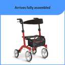 Medline European Style Lightweight Rollator with Backrest Strong, Comfortable, Maneuverable Support & 300 lbs. Weight Capacity for Greater Freedom & Mobility