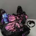 Inflatable Fairy Wings for Girls,Kids Butterfly Wings with Butterfly Antenna Headband,Angel Wings Fairy Costume Halloween Blow up Costumes with Headband LED Dress Up Party