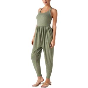 Jumpsuits for Women Backless Twisted U Neck Side Pocket Harem Casual Yoga Gym Workout Jumper One Piece Outfits M