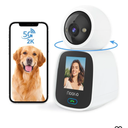 Noorio 5G Two Way Video Calling Camera, One Click Call 2K Pet Camera with Phone App, 360° PTZ Dog Cam with Speaker, Color Night Vision, 2.4 Inch Screen, CL200