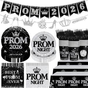 Prom Send Off Decorations 2026: Prom Decorations 2026 Prom 2026 Decorations Include Prom Plates and Napkins Banner Cup Fork Tablecloth for Prom Decorations