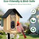 Bird Feeder with Camera, Smart Bamboo Bird Feeder, 2.5K UHD AI Identification, Real-time Videos & Pictures, Wireless Solar Powered Outdoor, Ideal for Garden Birding, Premium Present (Brown)