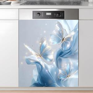Dishwasher Magnet Sticker Cover: Panel Decal Decorative for Kitchen Decoration, 23"x26" Home Appliances Decor Stickers Panel Decor (Butterfly B)